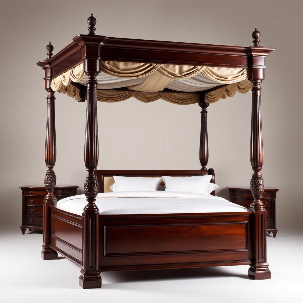 Four-Poster Mahogany King Bed