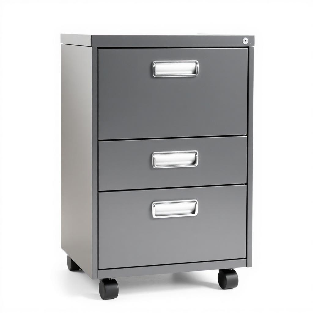 Metal Filing Cabinet on Wheels