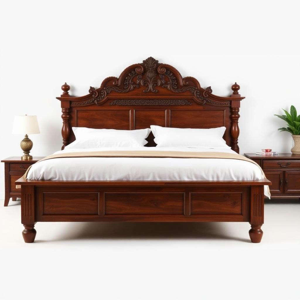 Sheesham Wood Traditional King Bed