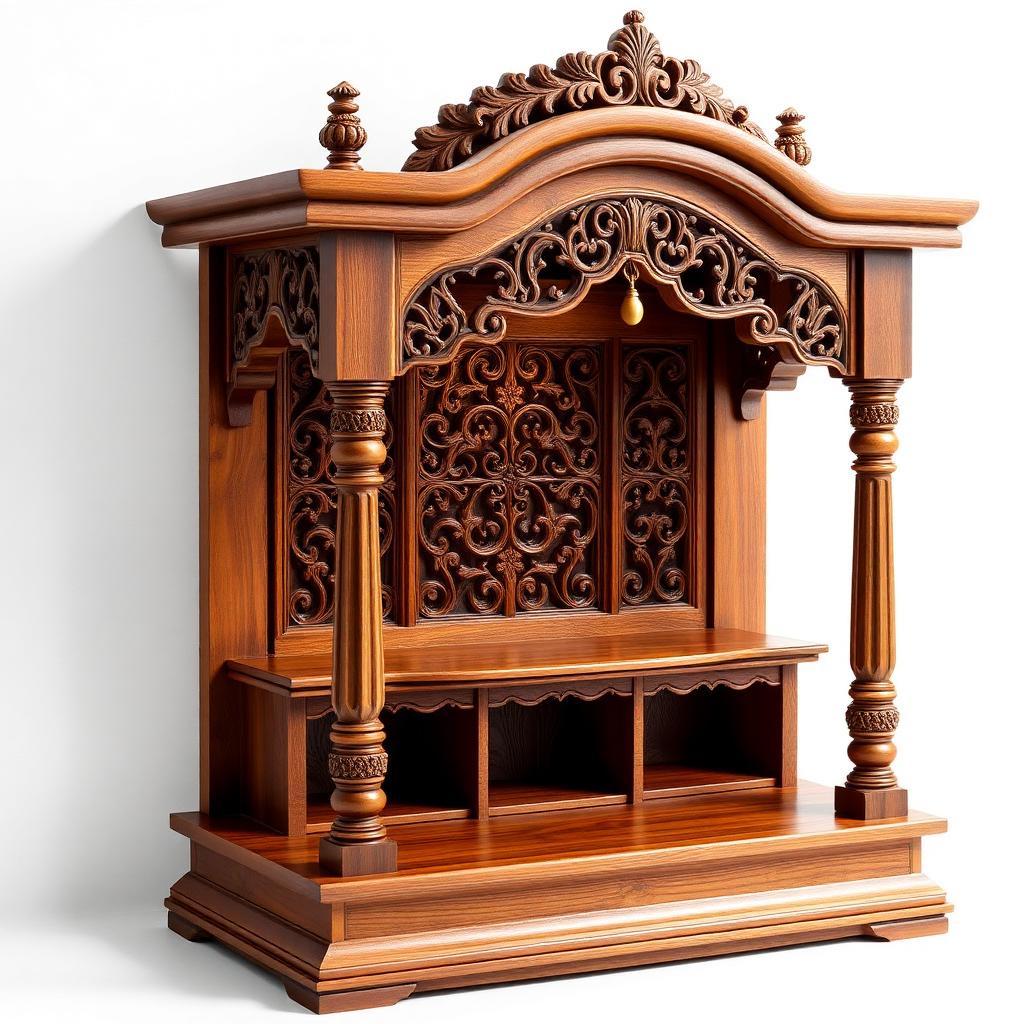 Hand-Carved Sheesham Pooja Mandir