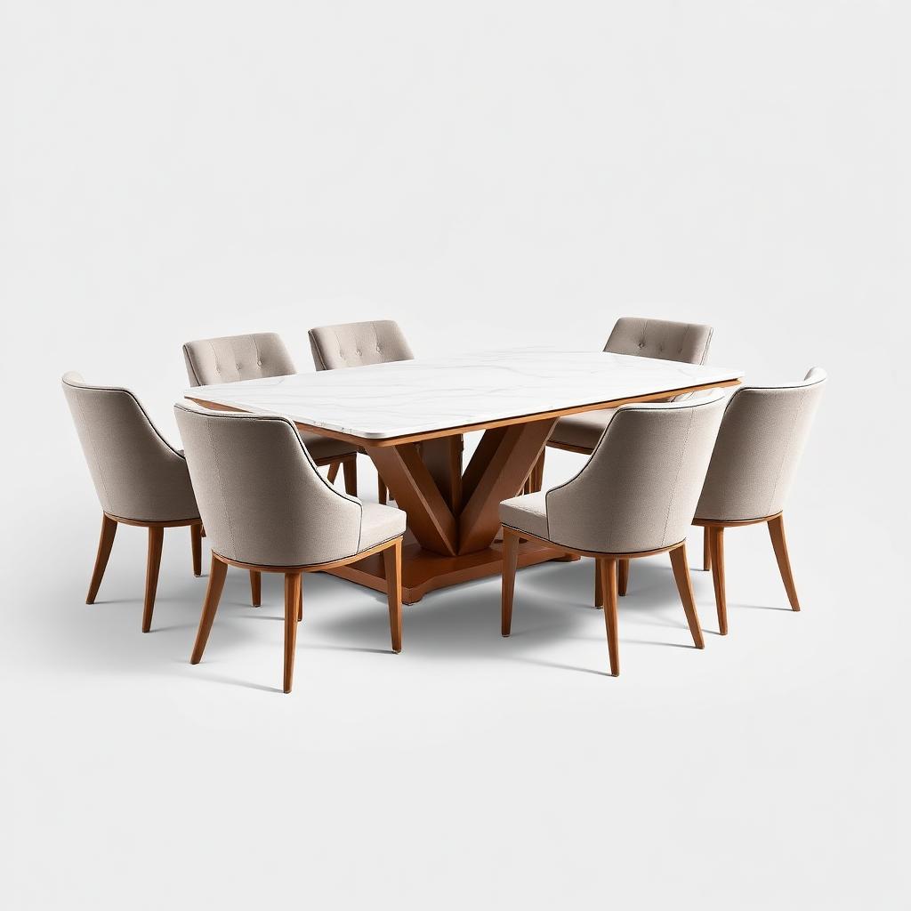 8-Seater Marble Top Dining Set