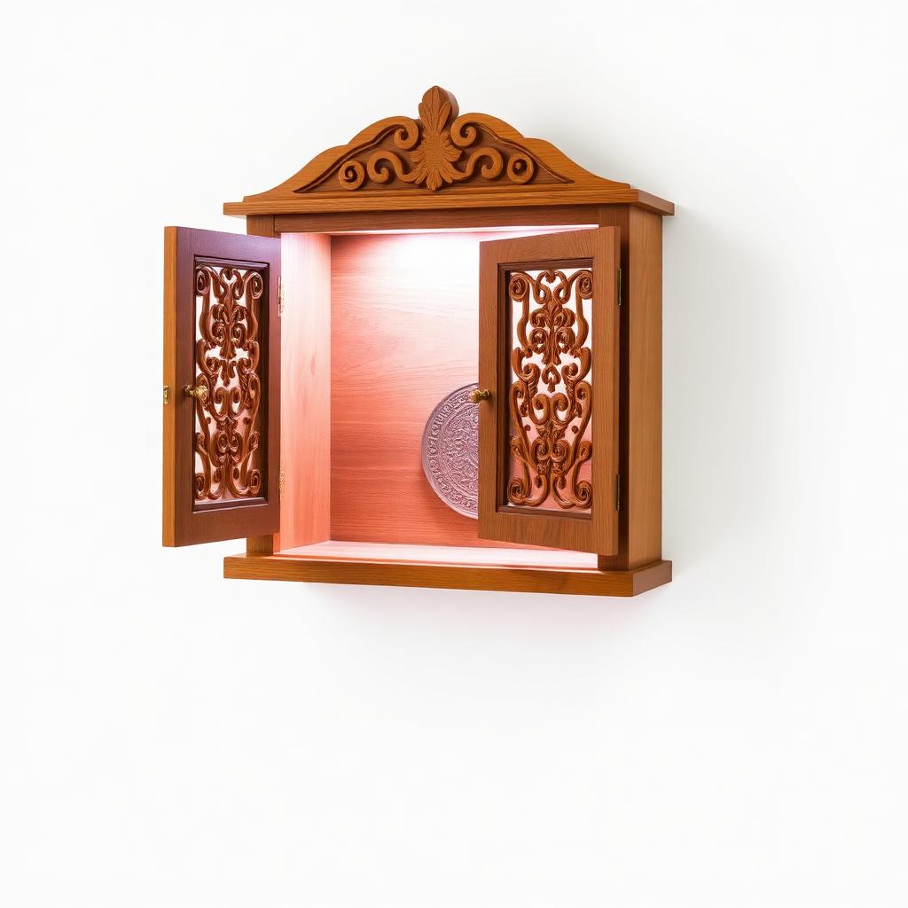 Wall-Mounted Pooja Mandir with LED