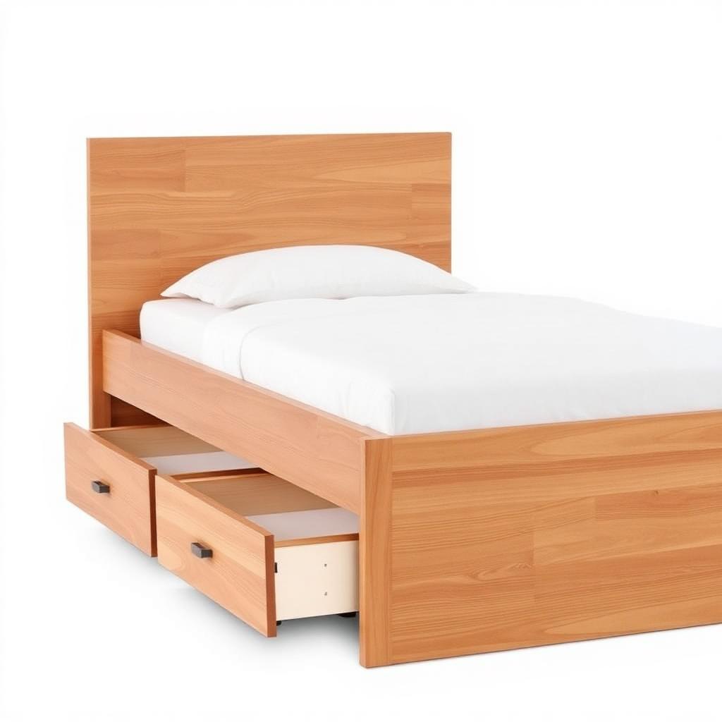 Single Bed with Storage Drawers