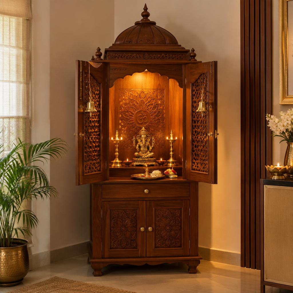 Teak Pooja Mandir